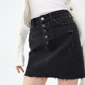 Aeropostale Black Denim Skirt 00 Distressed Jeans